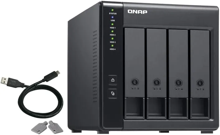 QNAP TR-004 4 Bay USB Type-C Direct Attached Storage (DAS) with hardware RAID (Diskless) 4 Bay Diskless