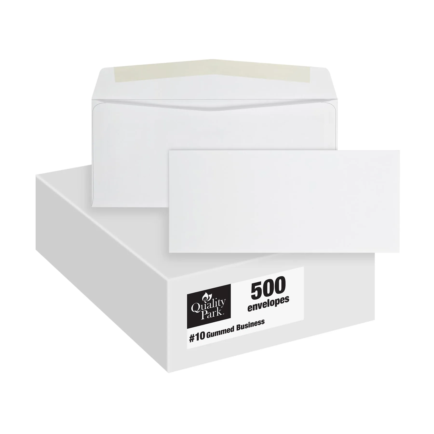 Quality Park #10 Envelopes, Letter Size White Mailing Envelopes, 4-1/8x9-1/2 Inch, No Window Business Envelopes, Gummed Closure, 500/Box (QUA90020) 4-1/8 x 9-1/2 Envelopes