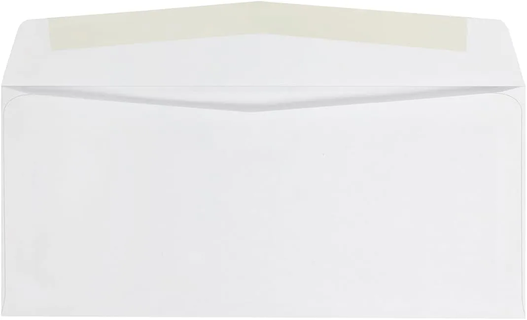 Quality Park #10 Envelopes, Letter Size White Mailing Envelopes, 4-1/8x9-1/2 Inch, No Window Business Envelopes, Gummed Closure, 500/Box (QUA90020) 4-1/8 x 9-1/2 Envelopes