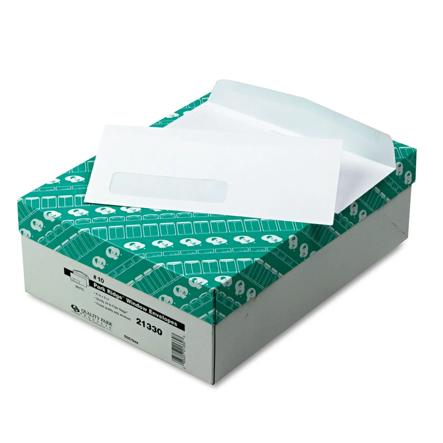 Quality Park 10 Park Ridge Window Envelopes, 4.125 x 9.5 inches, Box of 500, 21330