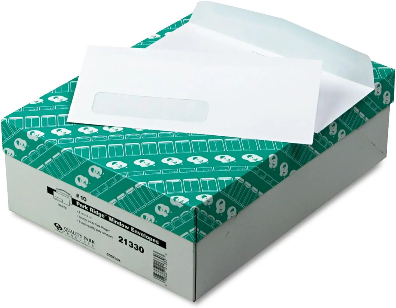 Quality Park 10 Park Ridge Window Envelopes, 4.125 x 9.5 inches, Box of 500, 21330