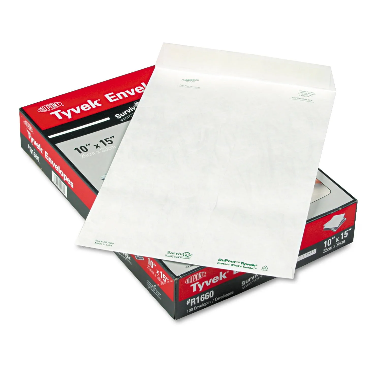 Quality Park QUAR1660 Survivor 10 x 15 Tyvek Catalog Mailer, Self Sealing, 100/Box