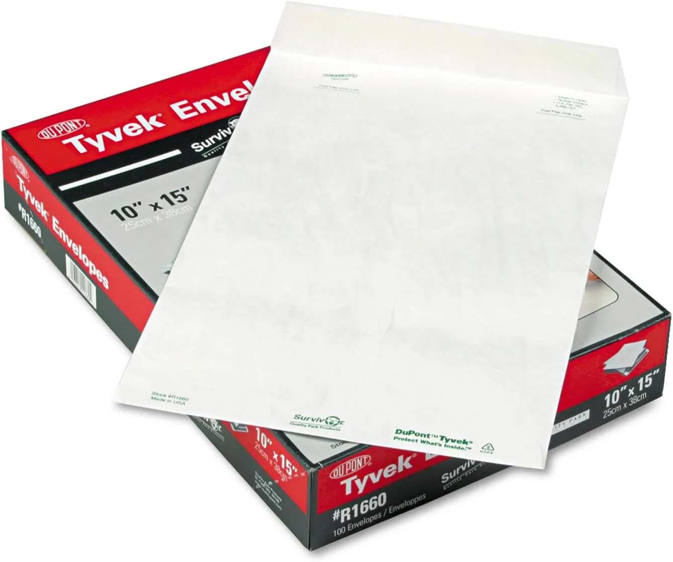Quality Park QUAR1660 Survivor 10 x 15 Tyvek Catalog Mailer, Self Sealing, 100/Box