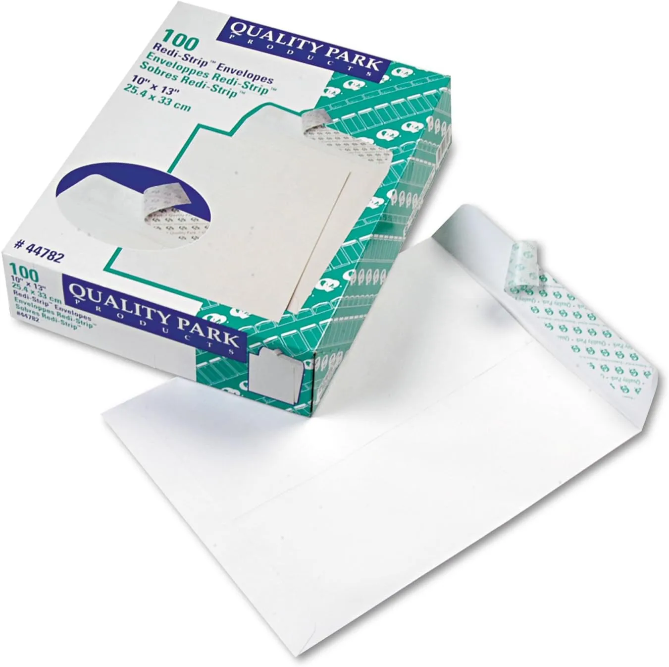 Quality Park 10 x 13 Catalog Envelopes with Redi-Strip Closure, 28 lb White Wove, 100/Box