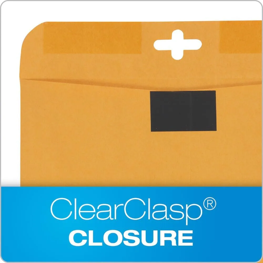 Quality Park 10 x 13 ClearClasp Envelopes, 28 lb Kraft, 100/Box (QUA43768)