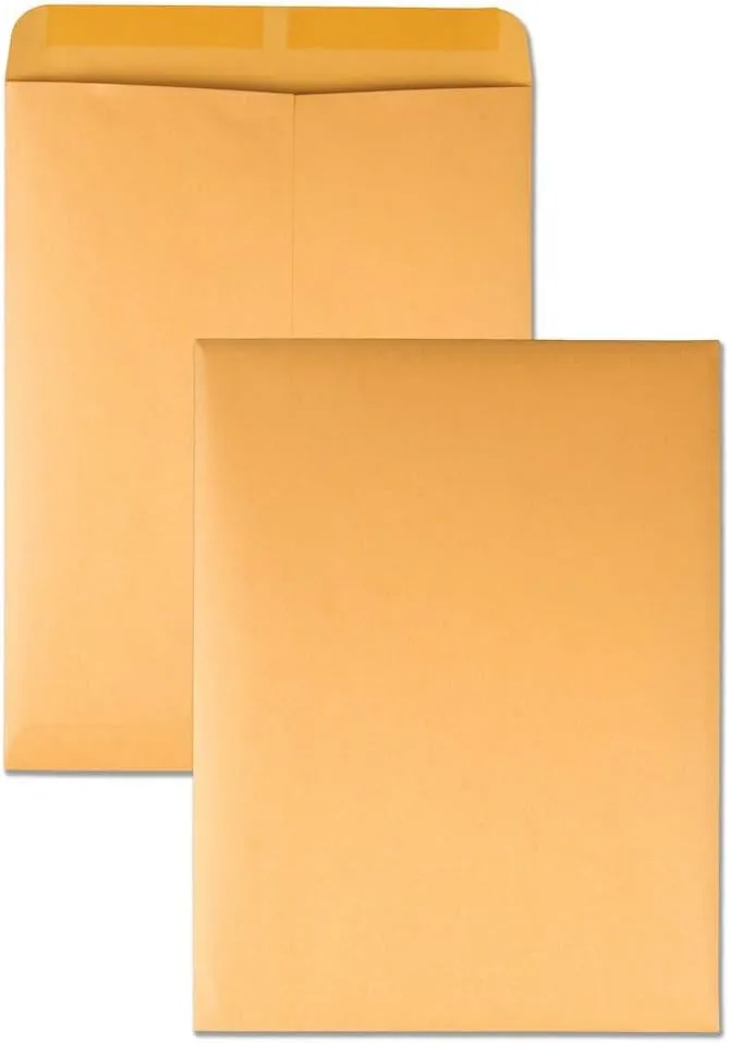 Quality Park Open-End Catalog Envelopes, Gummed, Brown Kraft, 10 x 13, 100 per Box