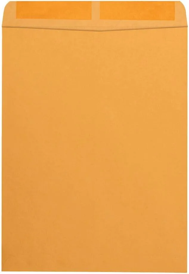 Quality Park Open-End Catalog Envelopes, Gummed, Brown Kraft, 10 x 13, 100 per Box