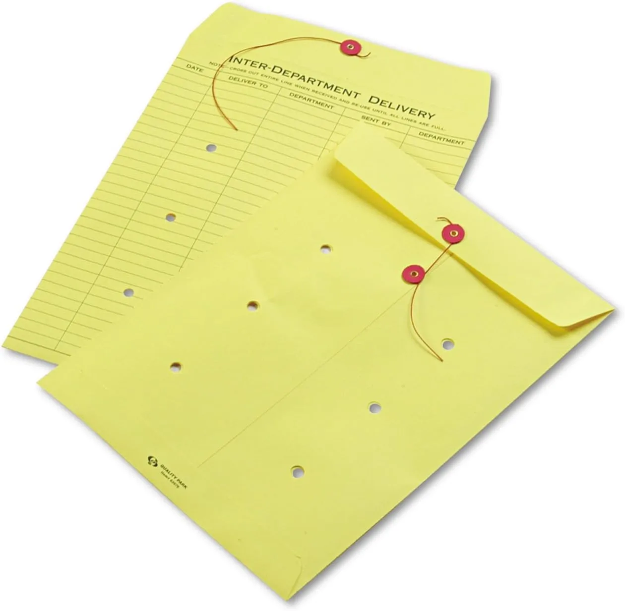 QUALITY PARK 10 x 13 Inter-Department Envelopes, String & Button Closure