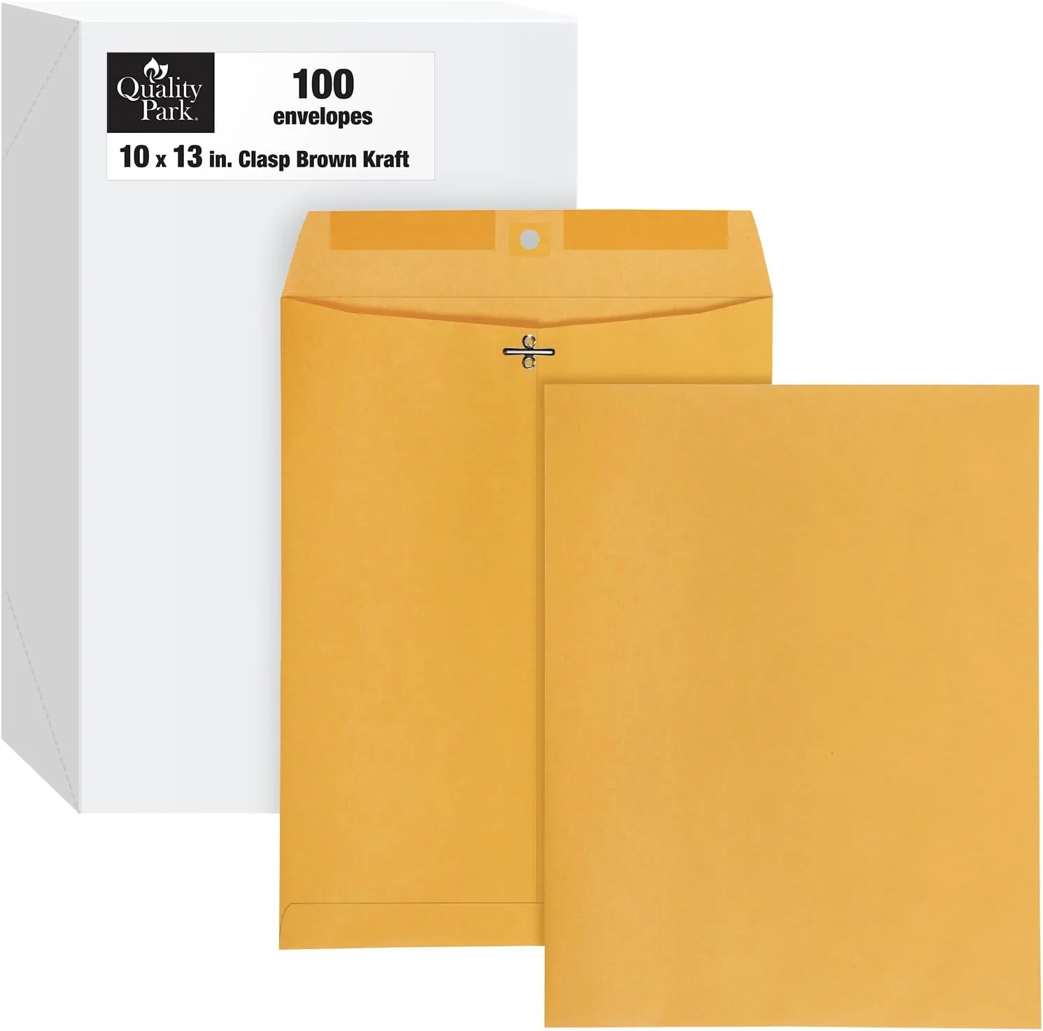 Quality Park Clasp Envelopes, 28 lb Kraft, 100/Box