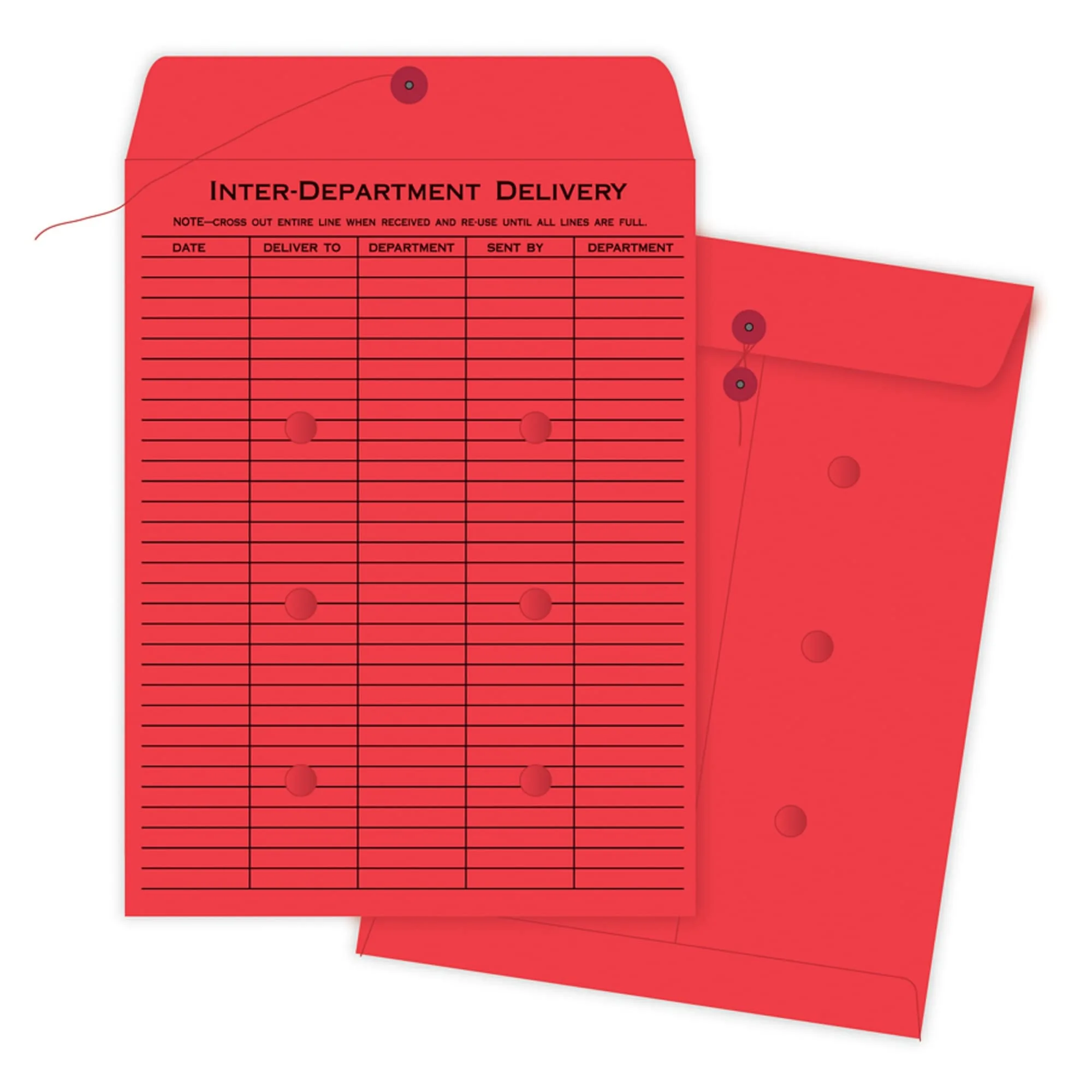 QUALITY PARK 10 x 13 Inter-Department Envelopes, String & Button Closure