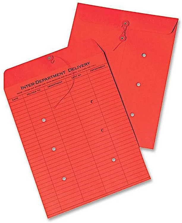 QUALITY PARK 10 x 13 Inter-Department Envelopes, String & Button Closure