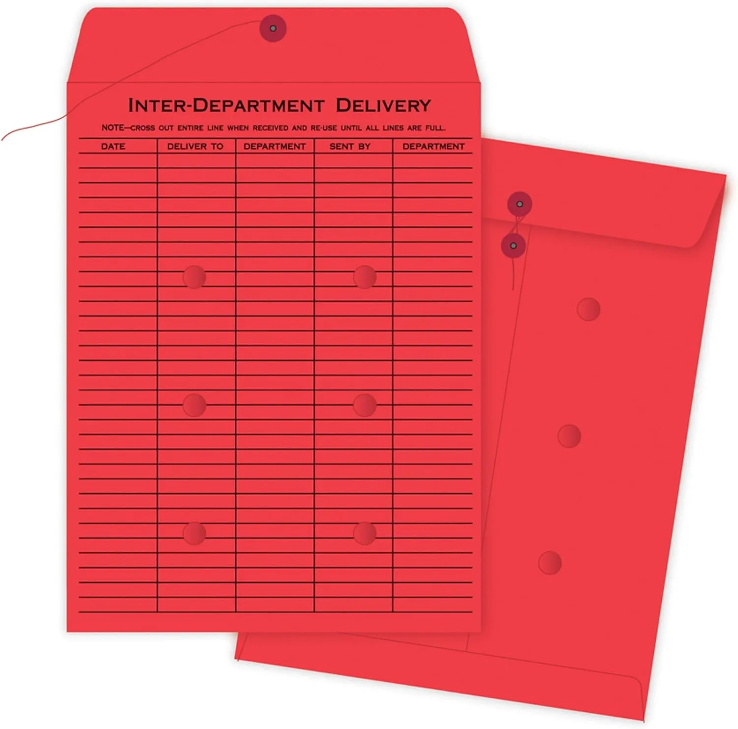 QUALITY PARK 10 x 13 Inter-Department Envelopes, String & Button Closure