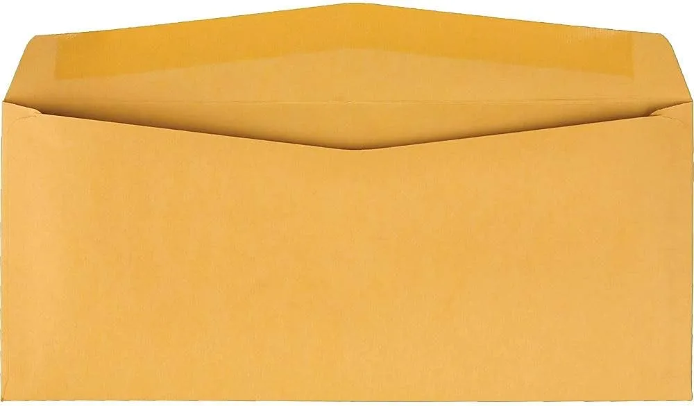 Quality Park Kraft Envelopes, #12, 4-3/4 x 11, 28lb, Brown Kraft, 500/Box (11462) 4.75x11