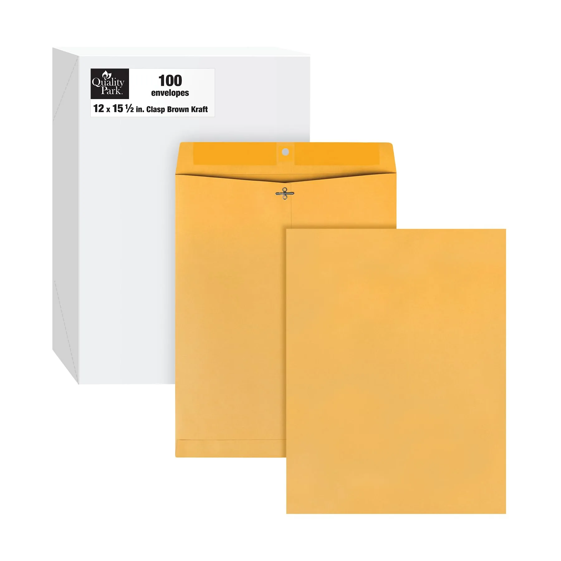 Quality Park Clasp Envelopes, 28 lb Kraft, 100/Box