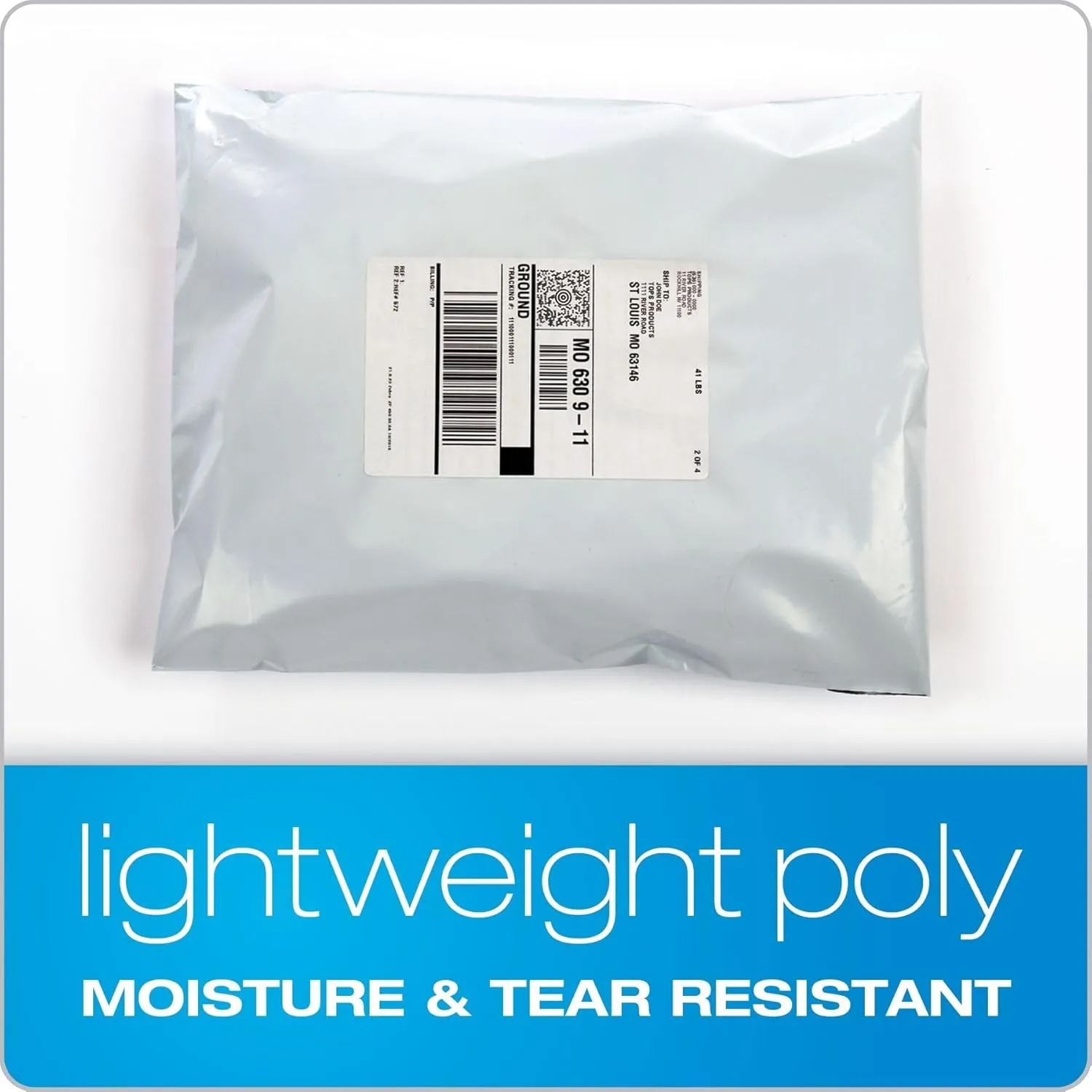 Quality Park 12 x 15-1/2 Jumbo Poly Mailers, Redi-Strip Self-Sealing Closure, Water-Resistant, Tamper Evident, Recycled White, 100 per Box (QUA46199)