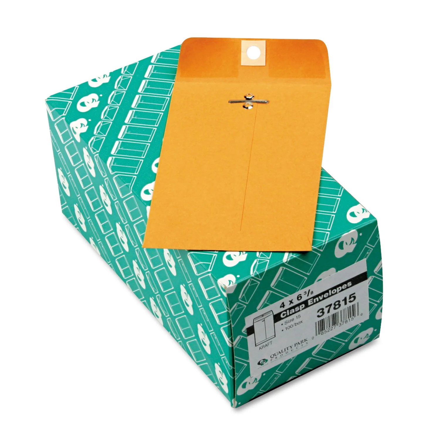 Quality Park Gummed Kraft Clasp Envelopes, 28 lb Kraft