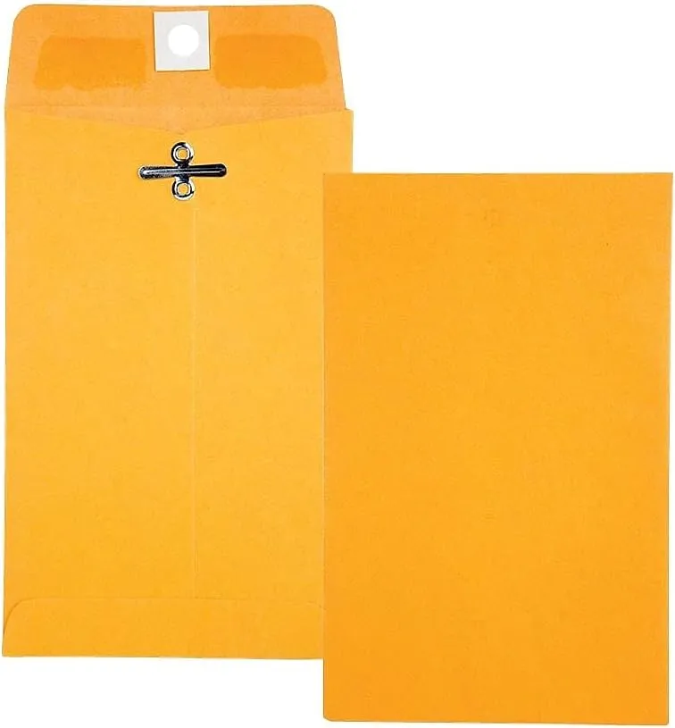 Quality Park Gummed Kraft Clasp Envelopes, 28 lb Kraft