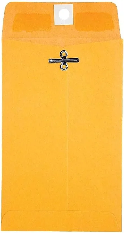 Quality Park Gummed Kraft Clasp Envelopes, 28 lb Kraft