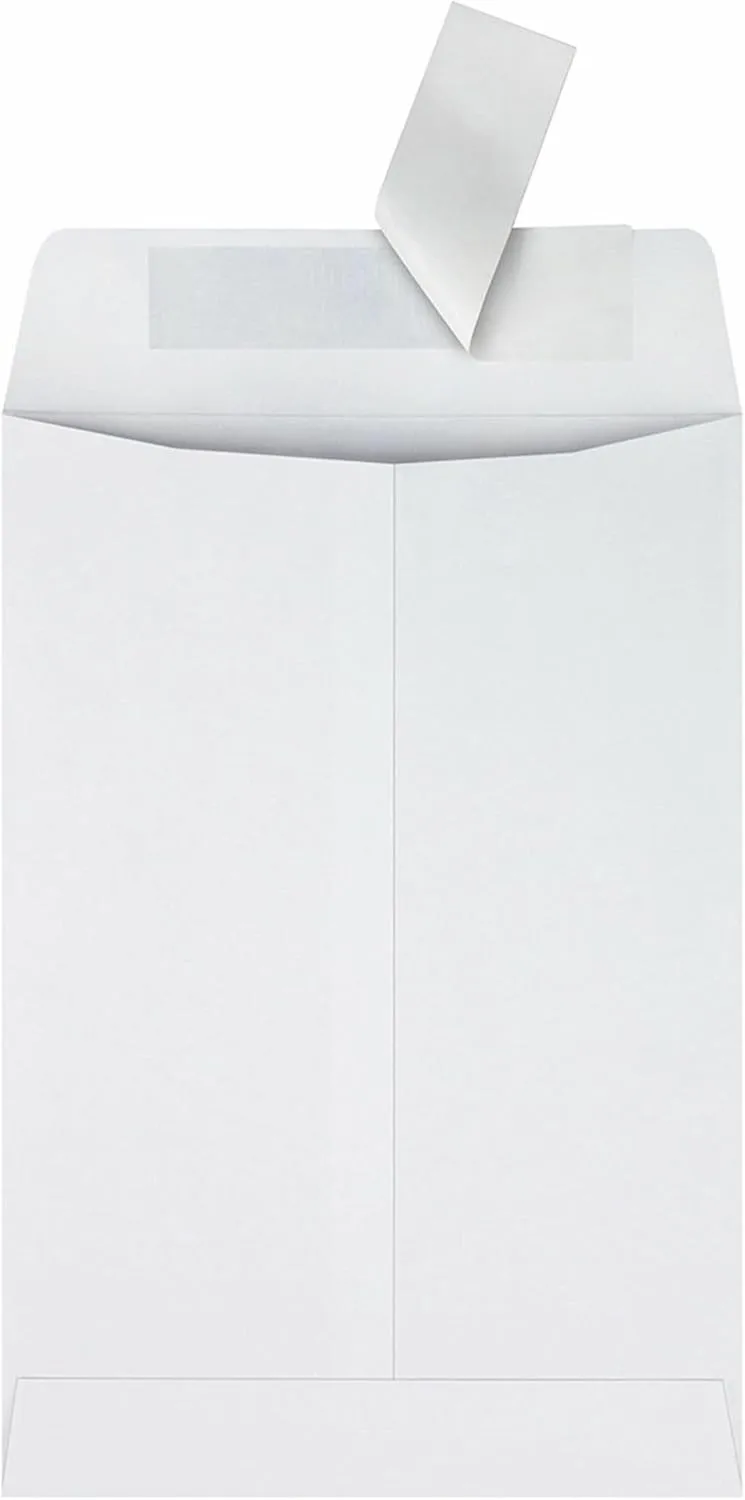 Quality Park 6-1/2 x 9-1/2 Catalog Mailing Envelopes, Redi-Strip Self Seal Closure, 28 lb White Wove Paper, 100 per Box (QUA44334)
