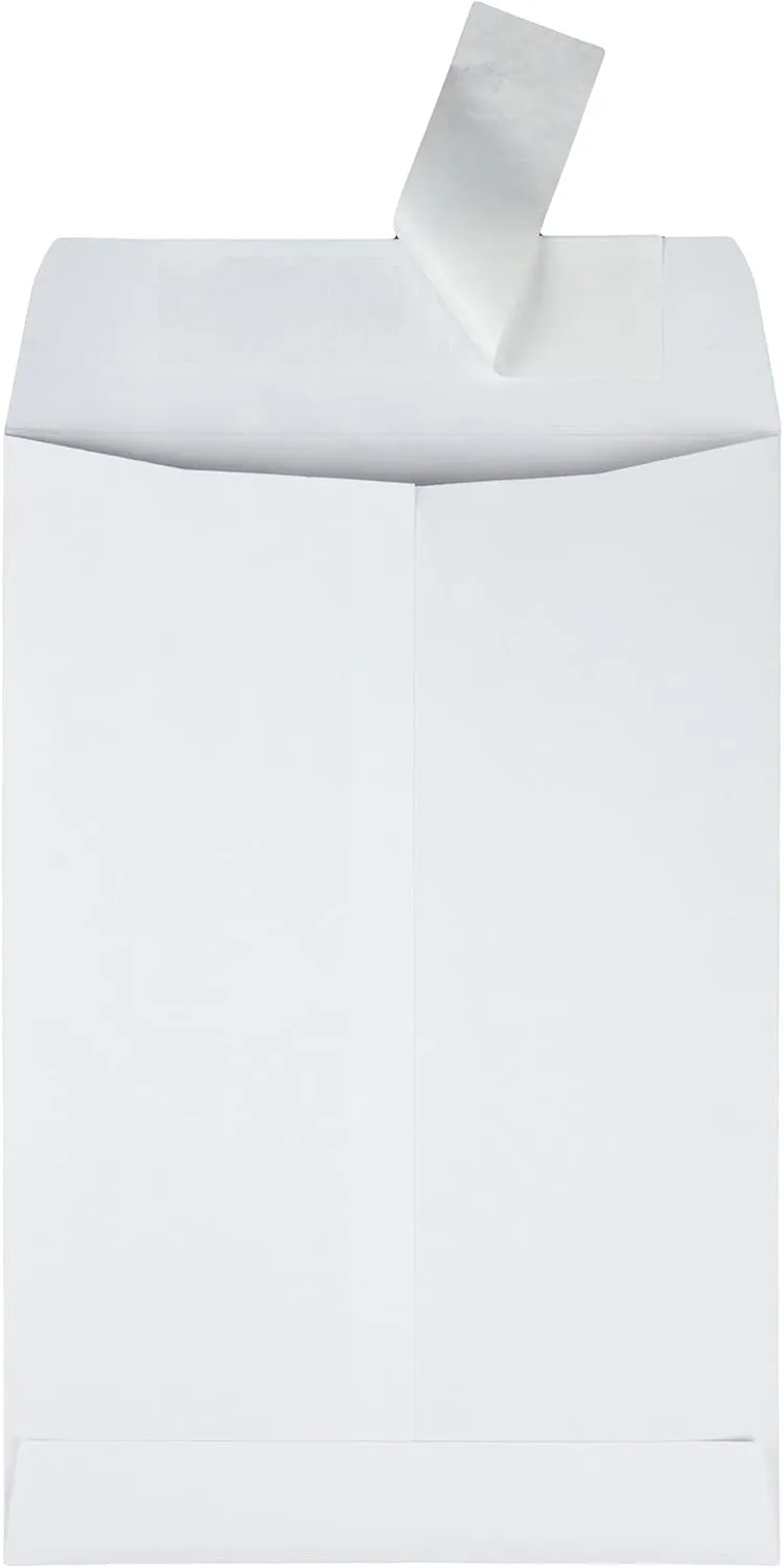 Quality Park 6-1/2 x 9-1/2 Catalog Mailing Envelopes, Redi-Strip Self Seal Closure, 28 lb White Wove Paper, 100 per Box (QUA44334)