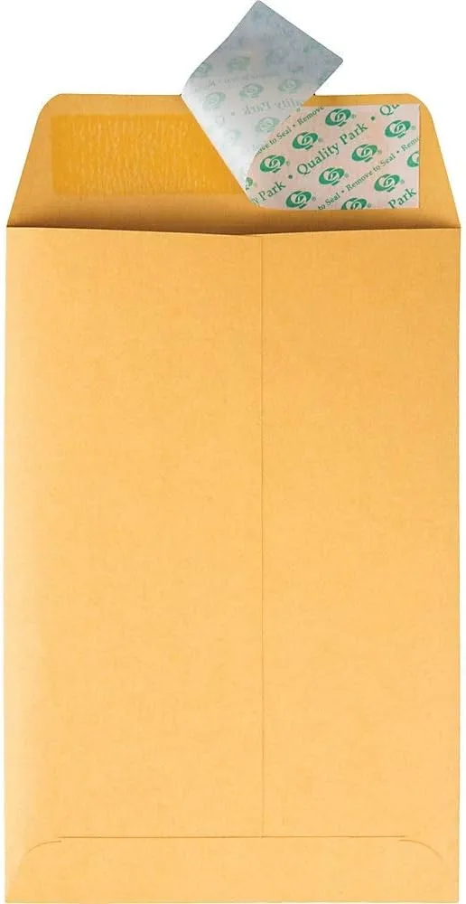 Quality Park 6 x 9 Catalog Mailing Envelopes, Redi-Strip Self Seal Envelope Closure, 28 lb Kraft Paper, 100 per Box (QUA44162)