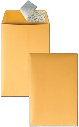 Quality Park 6 x 9 Catalog Mailing Envelopes, Redi-Strip Self Seal Envelope Closure, 28 lb Kraft Paper, 100 per Box (QUA44162)