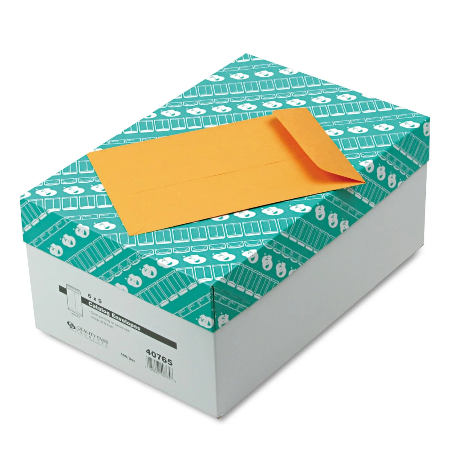 Quality Park Catalog Envelopes, Gummed Closure, 6in x 9in, Brown, 500 Count