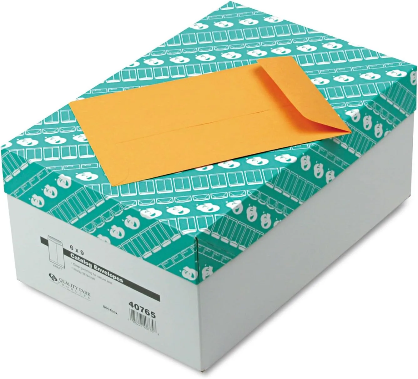 Quality Park Catalog Envelopes, Gummed Closure, 6in x 9in, Brown, 500 Count