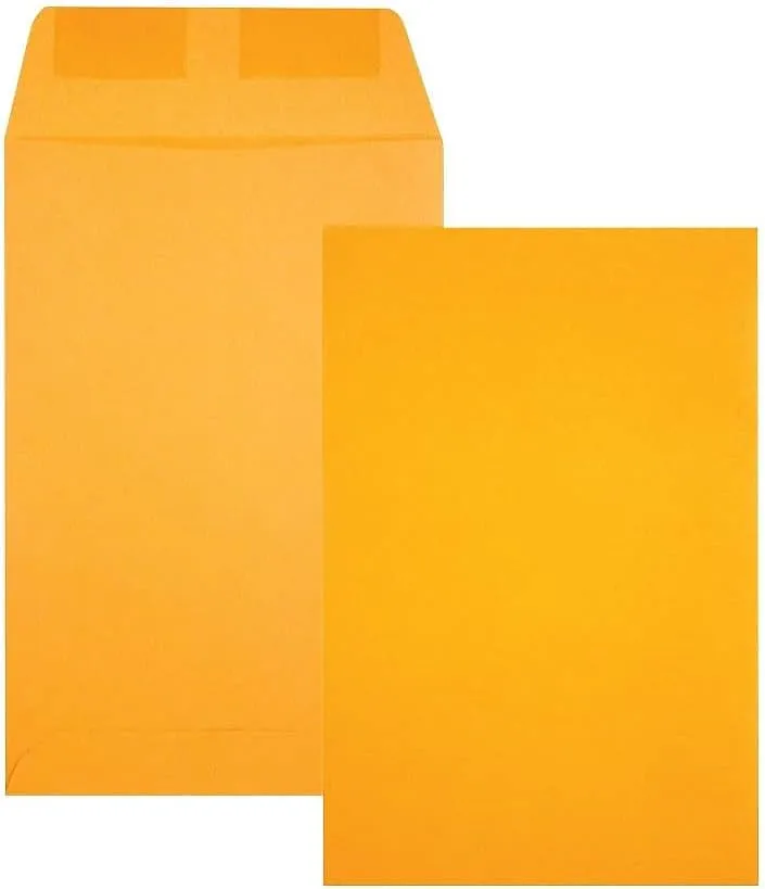 Quality Park Catalog Envelopes, Gummed Closure, 6in x 9in, Brown, 500 Count