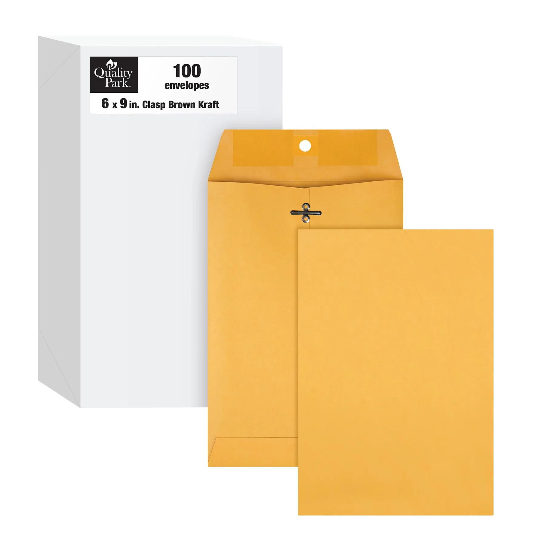 Quality Park Gummed Kraft Clasp Envelopes, 28 lb Kraft