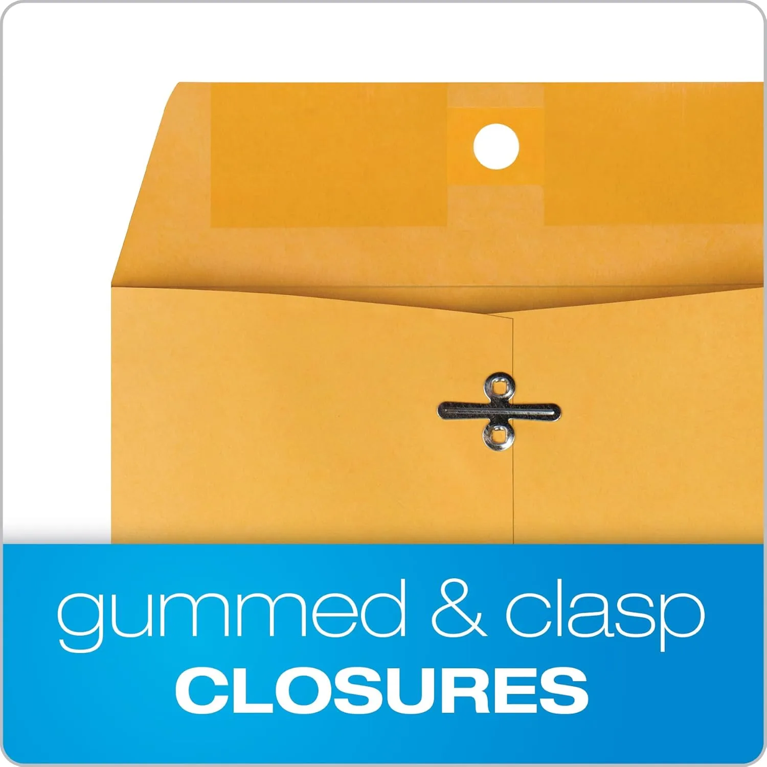 Quality Park Gummed Kraft Clasp Envelopes, 28 lb Kraft
