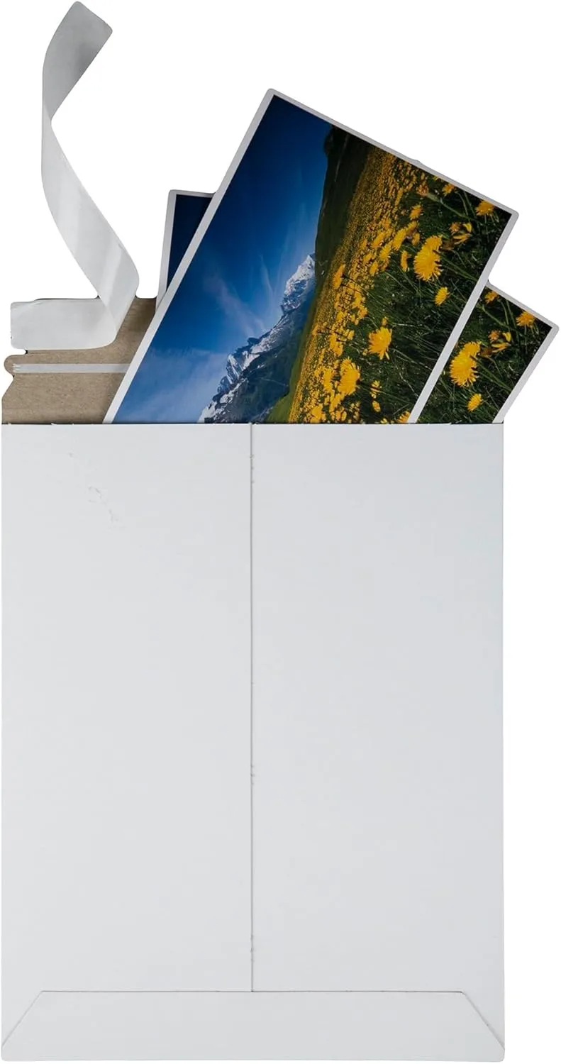 Quality Park Extra-Rigid Fiberboard Photo/Document Mailers, 9 x 11.5 Inches, Box of 25, White