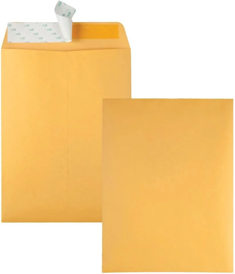Quality Park 9 x 12 Self-Seal Catalog Envelopes, Brown Kraft, 28 lb, 100/Box