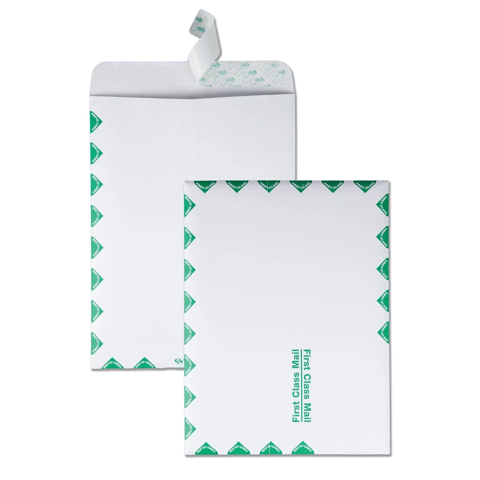 Quality Park 9 x 12 Catalog Mailing Envelopes, First Class Border, Redi-Strip Self Seal Envelope Closure, 28 lb White Wove Paper, 100 per Box