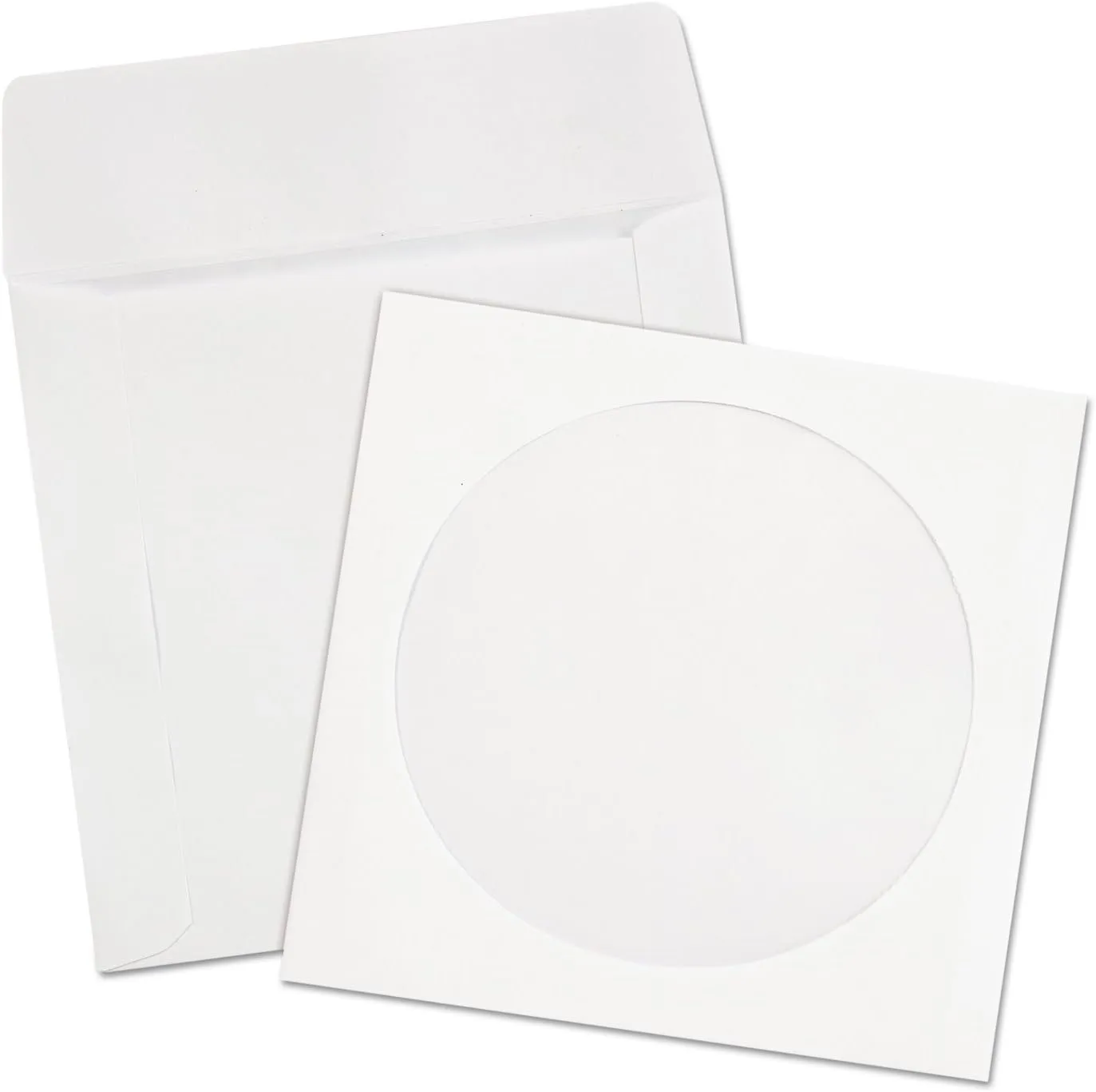 Quality Park CD/DVD Sleeves, 5 x 5 in, White, 250 Pack