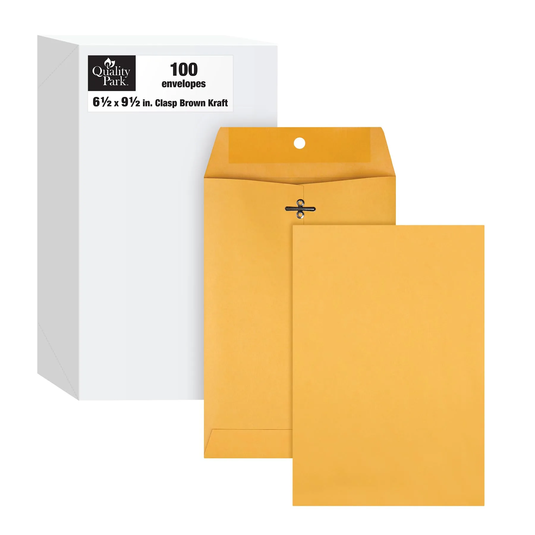 Quality Park Clasp Envelopes, 6.5 x 9.5 Inch Brown Kraft, 100 Count