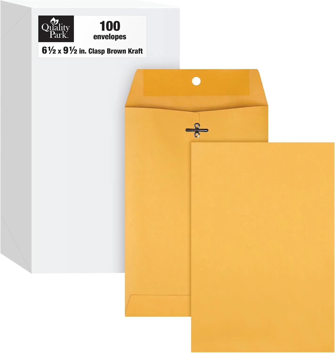 Quality Park Clasp Envelopes, 6.5 x 9.5 Inch Brown Kraft, 100 Count