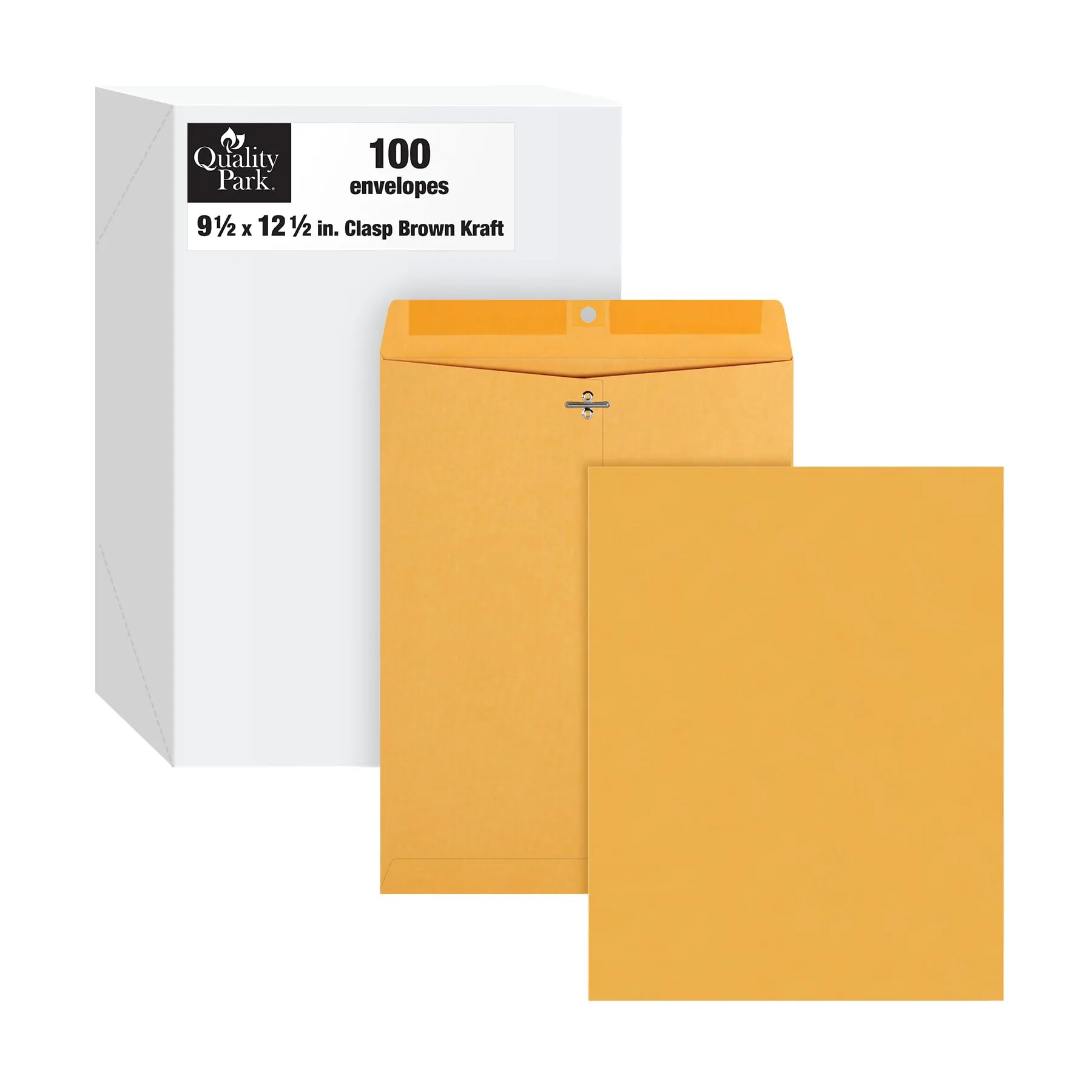 Quality Park Gummed Kraft Clasp Envelopes, 28 lb Kraft
