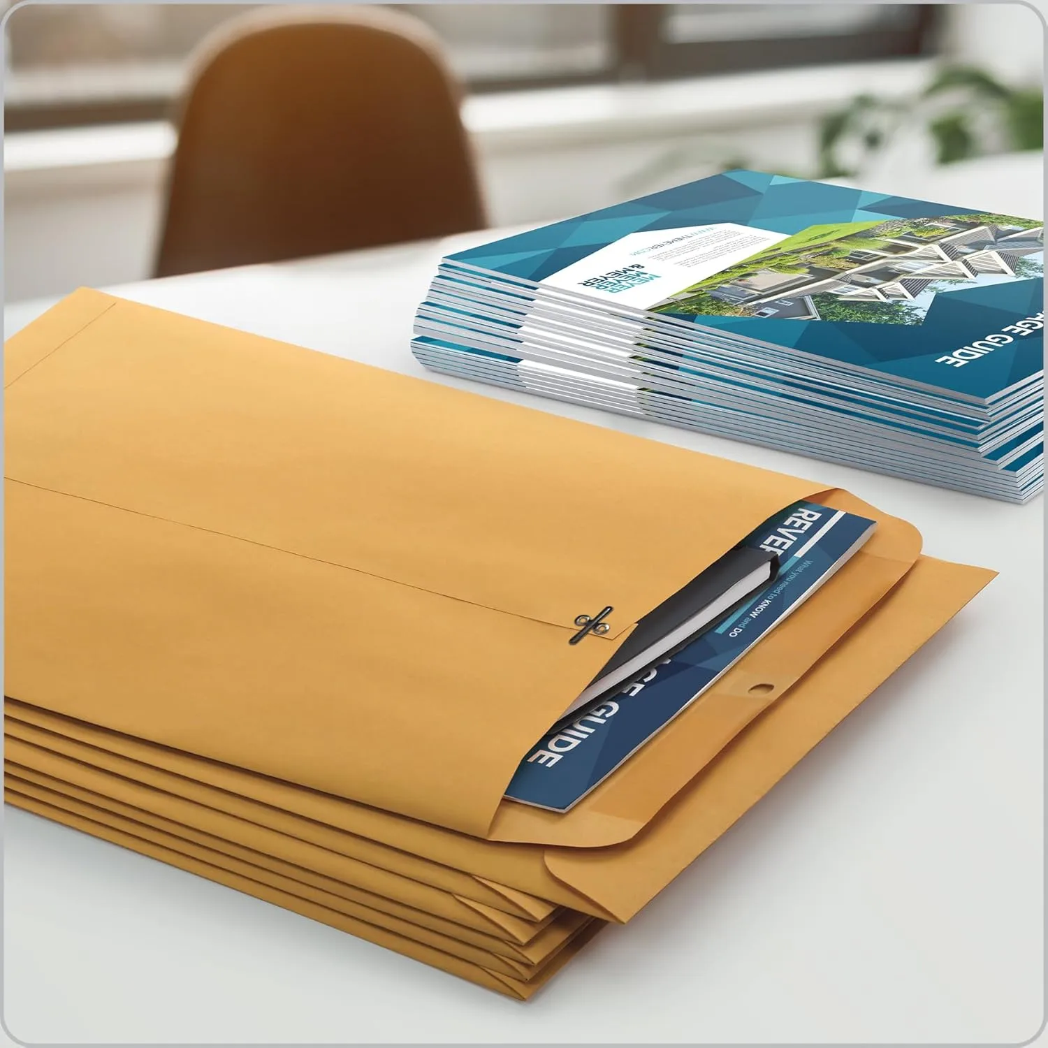 Quality Park Gummed Kraft Clasp Envelopes, 28 lb Kraft