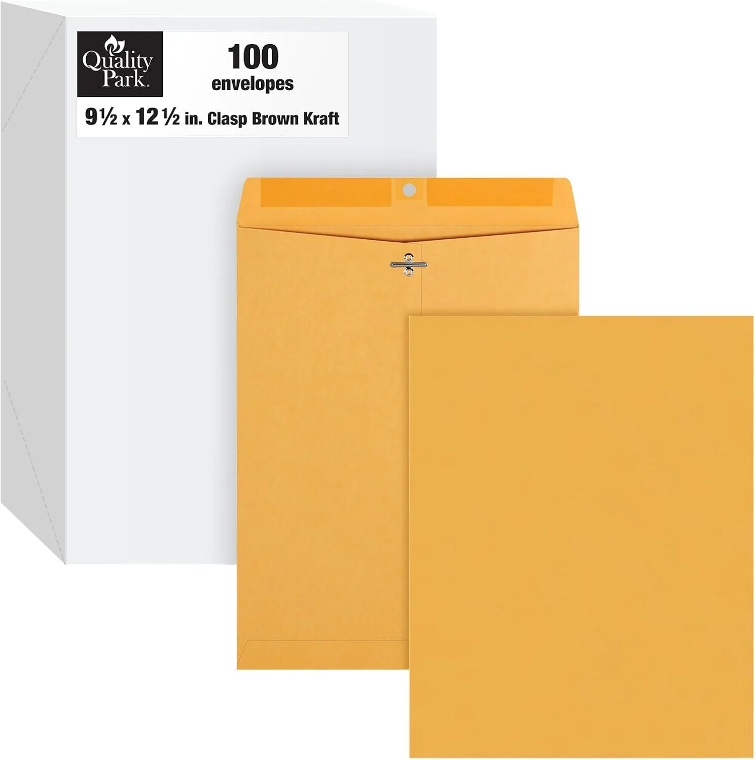 Quality Park Gummed Kraft Clasp Envelopes, 28 lb Kraft