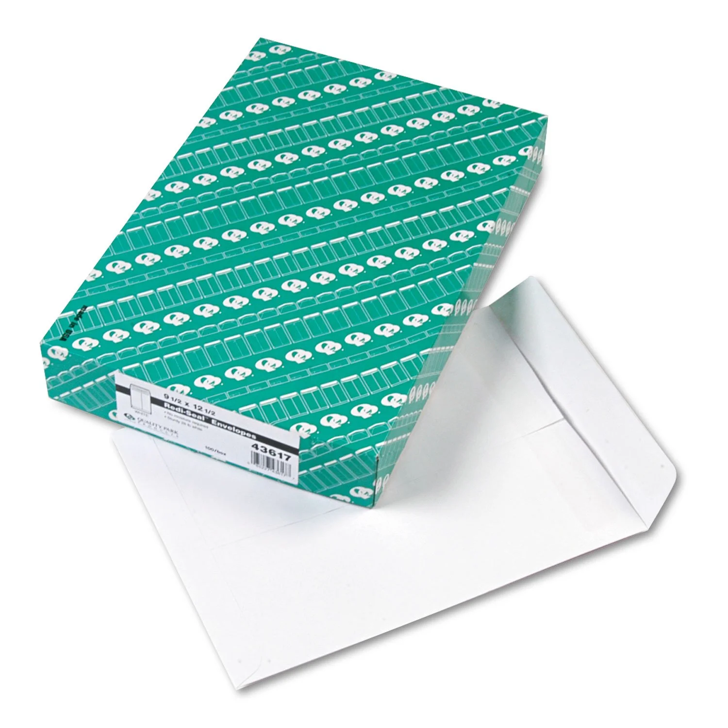 Quality Park Redi-Seal Catalog Envelopes, 9 1/2 in x 12 1/2 in, Self-Sealing, White, 100/Box