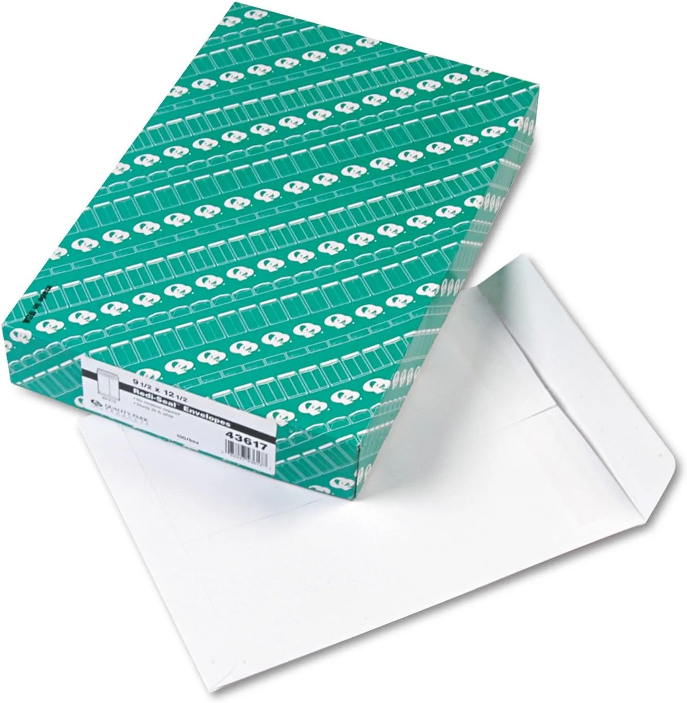 Quality Park Redi-Seal Catalog Envelopes, 9 1/2 in x 12 1/2 in, Self-Sealing, White, 100/Box