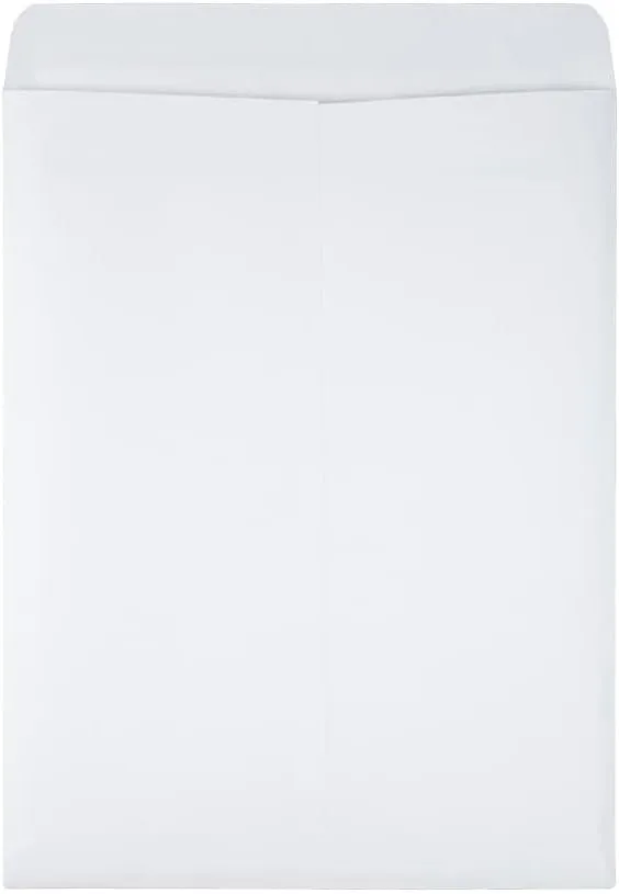 Quality Park Redi-Seal Catalog Envelopes, 9 1/2 in x 12 1/2 in, Self-Sealing, White, 100/Box