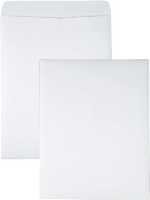 Quality Park Redi-Seal Catalog Envelopes, 9 1/2 in x 12 1/2 in, Self-Sealing, White, 100/Box