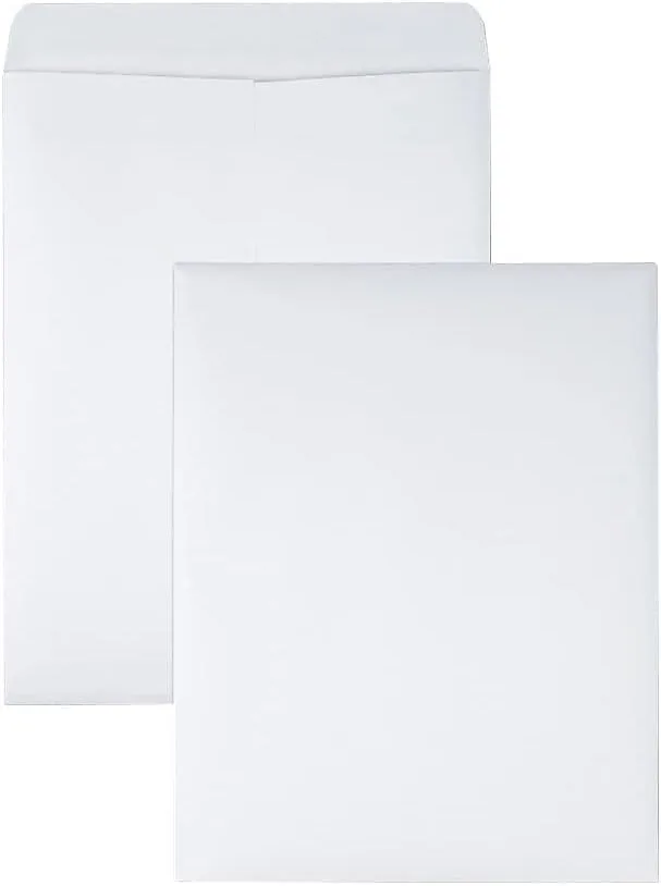 Quality Park Redi-Seal Catalog Envelopes, 9 1/2 in x 12 1/2 in, Self-Sealing, White, 100/Box