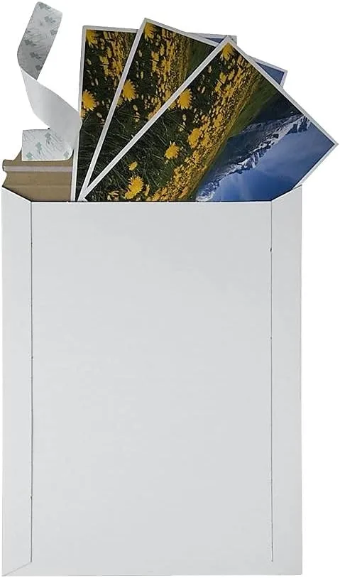 Quality Park Photo/Document Mailer, Redi-Strip, White, 9.75x12.5, 25 per box