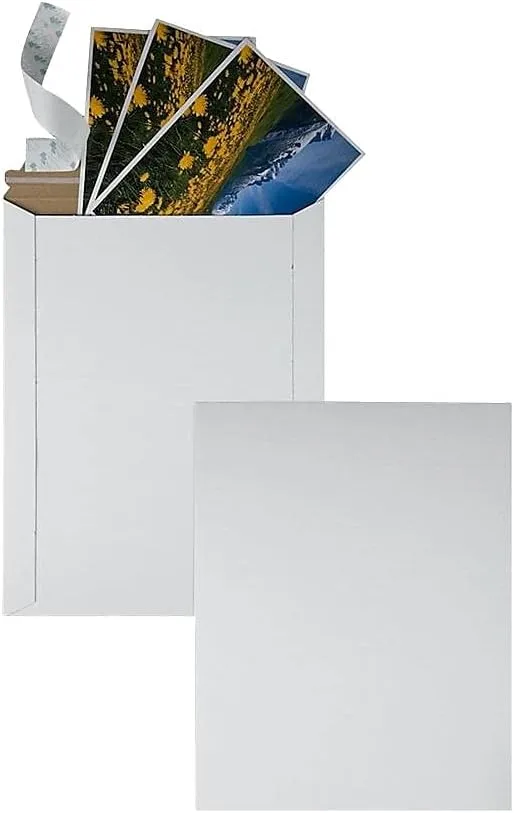 Quality Park Photo/Document Mailer, Redi-Strip, White, 9.75x12.5, 25 per box