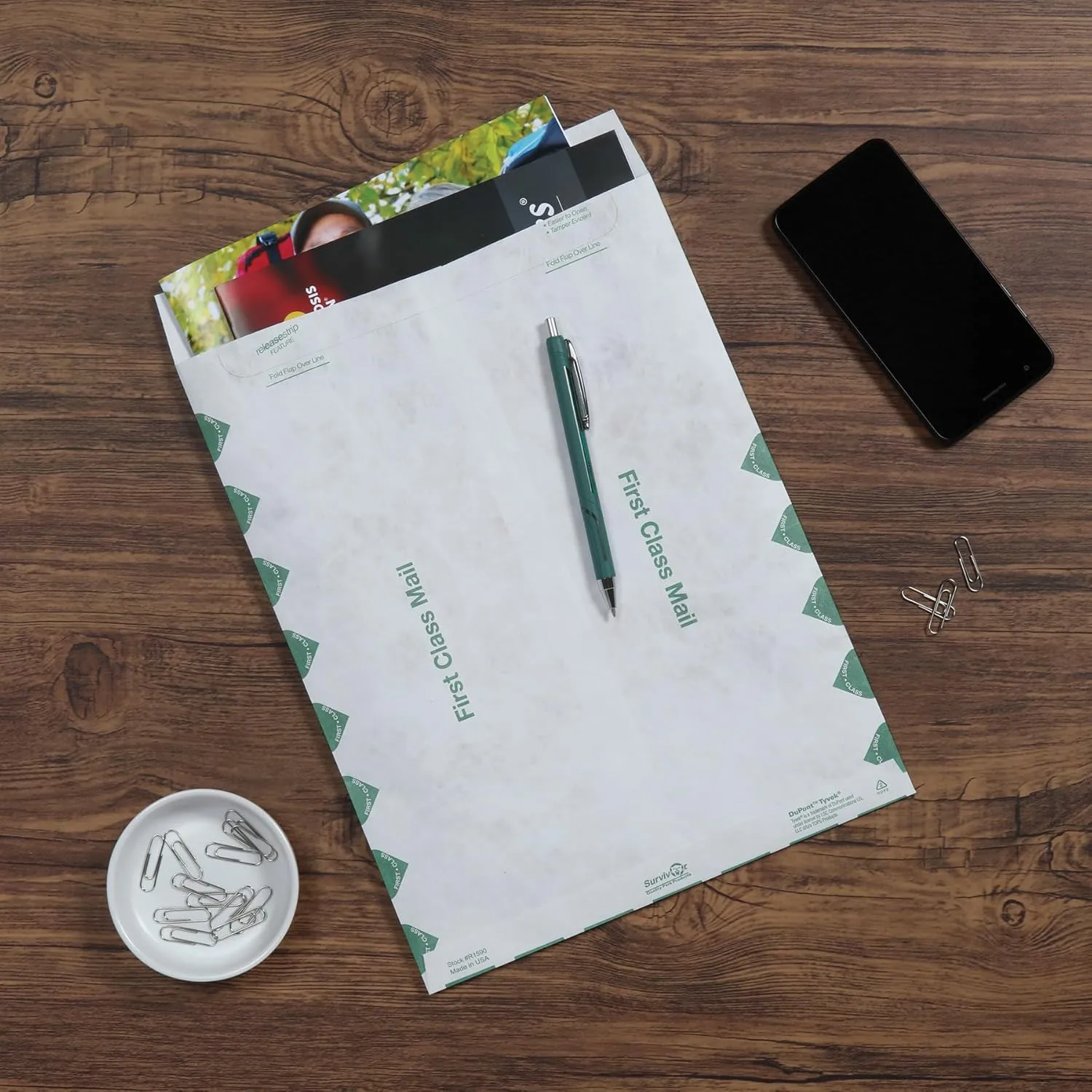 Quality Park R1590 Survivor Tyvek USPS First Class Mailer, 10 x 13, White, Pack of 100