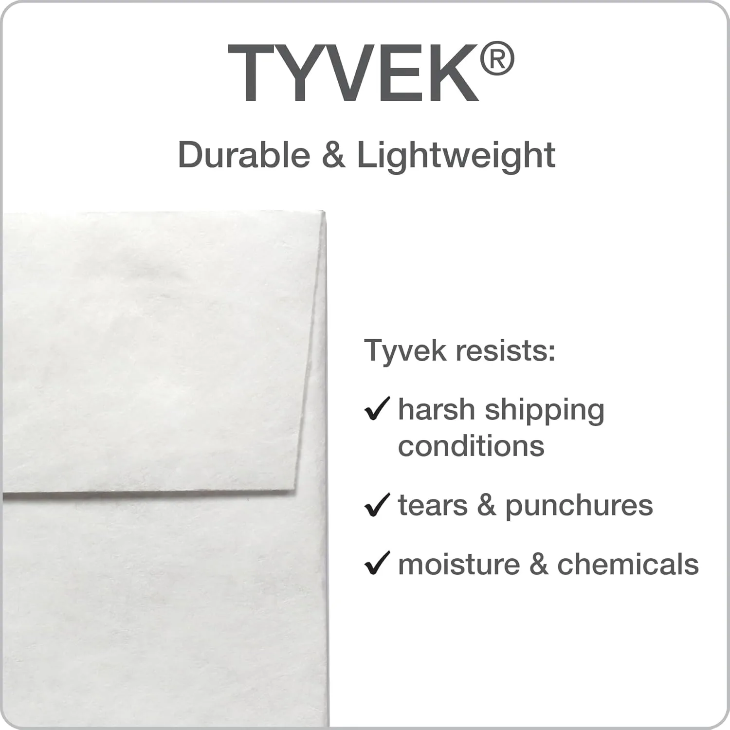 Quality Park R1590 Survivor Tyvek USPS First Class Mailer, 10 x 13, White, Pack of 100