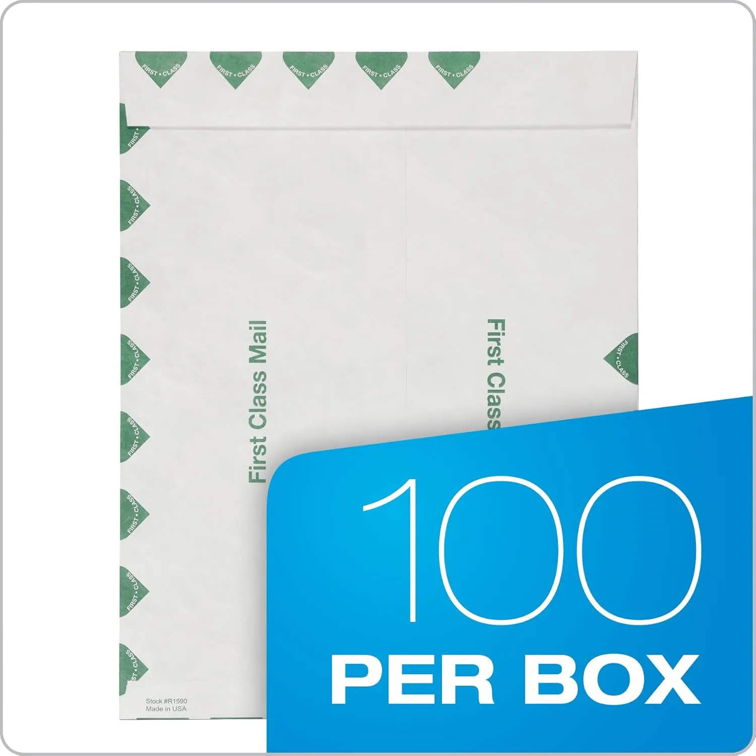 Quality Park R1590 Survivor Tyvek USPS First Class Mailer, 10 x 13, White, Pack of 100